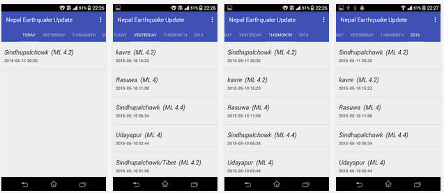 Earthquake Apps 2015