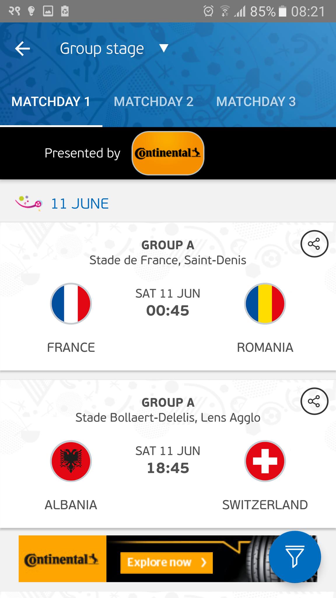 euro 2016 official app