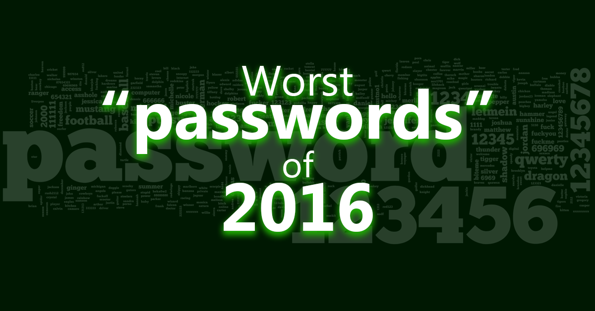 Worst Passwords 2016