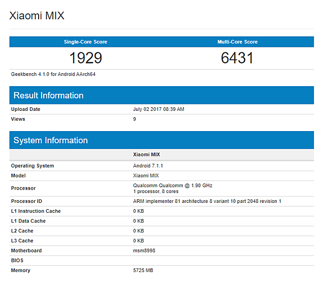 Xiaomi Mi Mix 2 benchmark gadgetbyte nepal