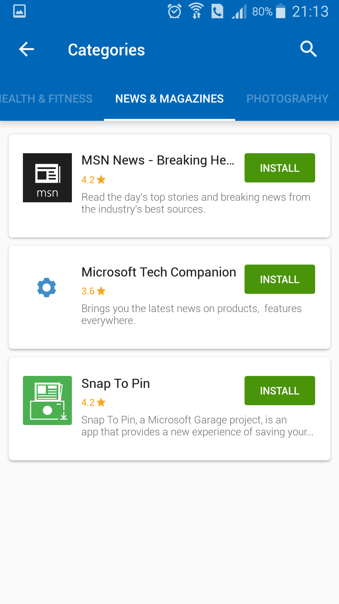 top microsoft apps screenshot android