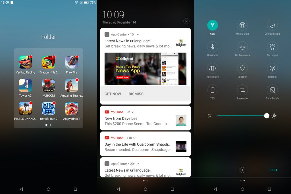 Micromax canvas infinity screenshot UI