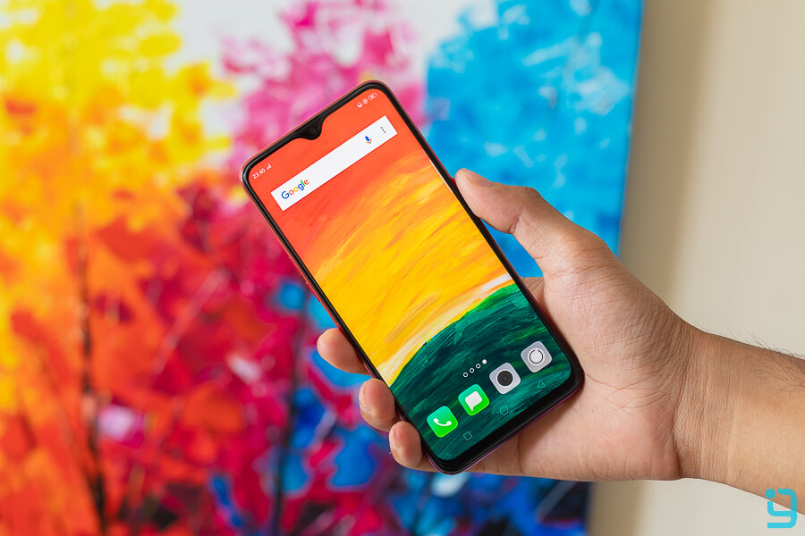 oppo f9 review display water drop notch gorilla glass 6 