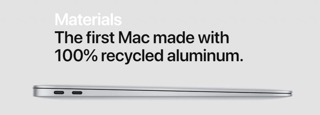 recycled aluminium on macbook air 2018 