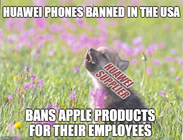 huawei supplier bans apple products for its employees