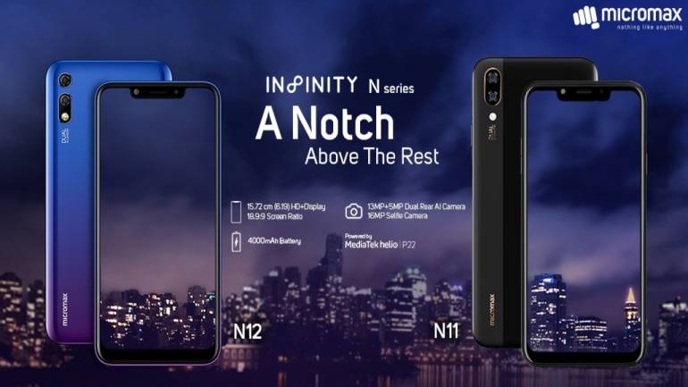 micromax infinity n11 n12 launched

