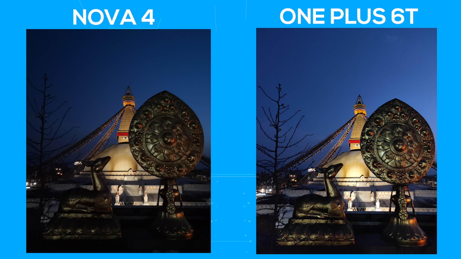 Huawei Nova 4 vs OnePlus 6T camera comparison night 1