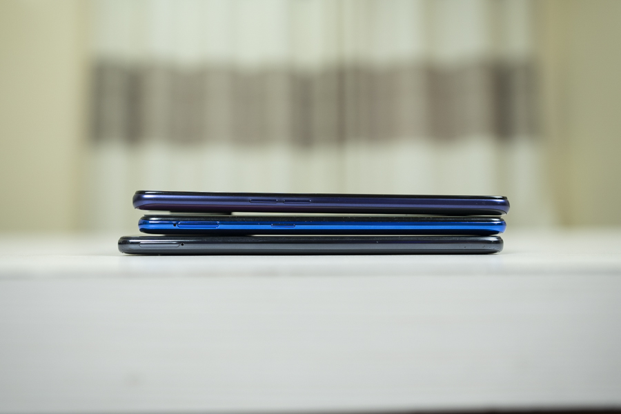 Samsung Galaxy A70 vs Vivo V15 Pro vs Oppo F11 Pro design left