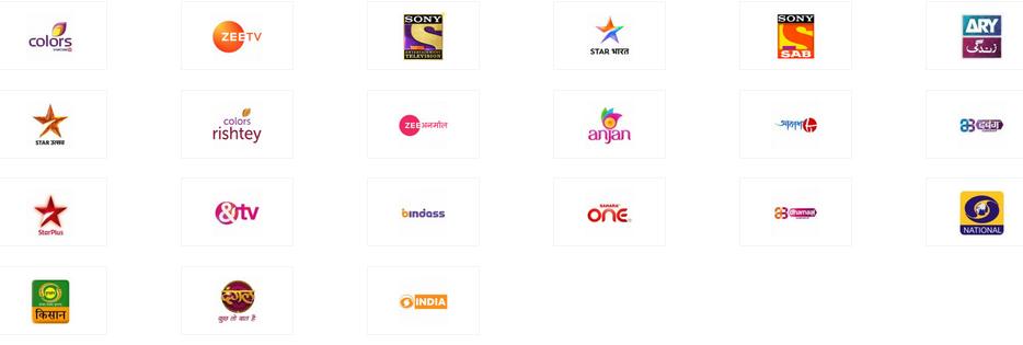 Indian channels under Entertainment category at Dish Home
