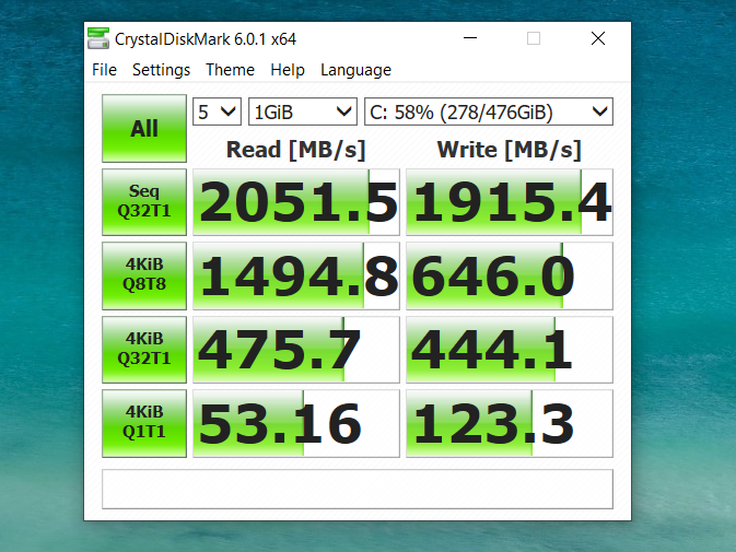 HP Omen 15 2019 SSD score