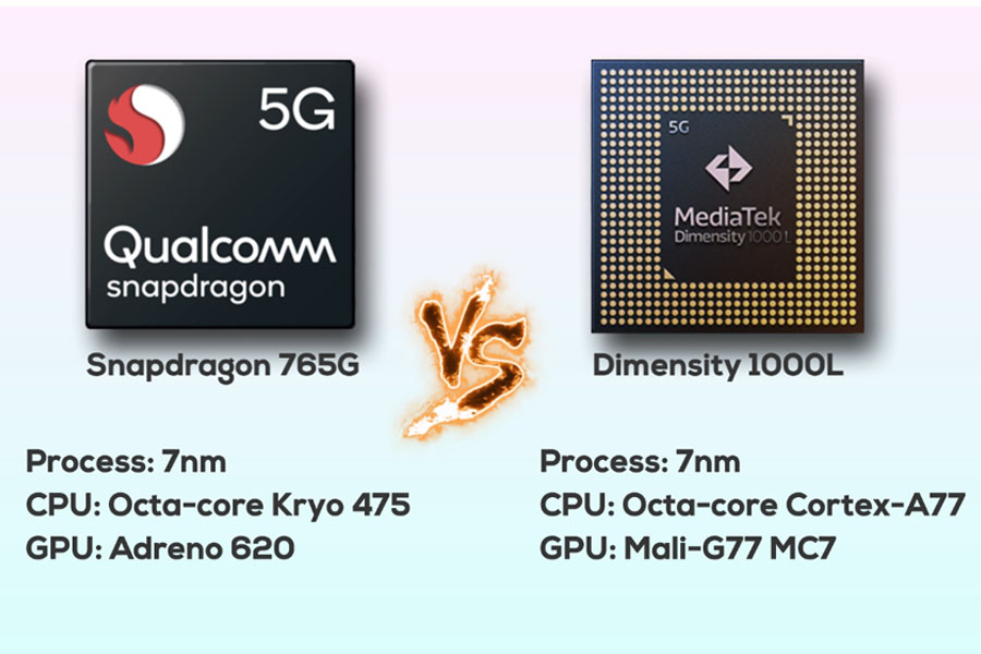 Snapdragon 765G vs Dimensity 1000L - Specs