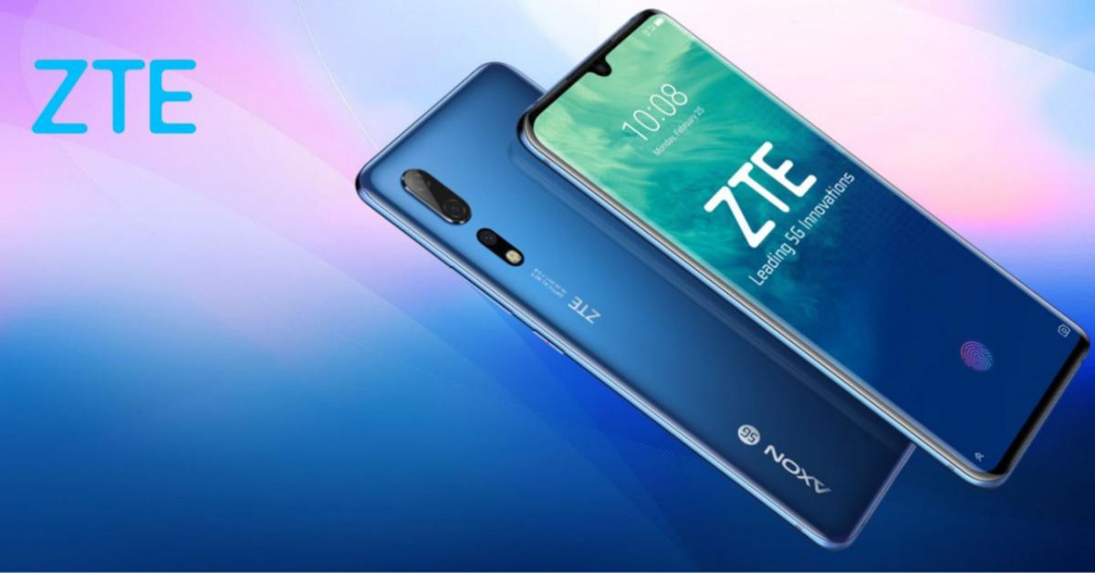 ZTE Axon 10s Pro blue display front camera curved display rear camera 5G