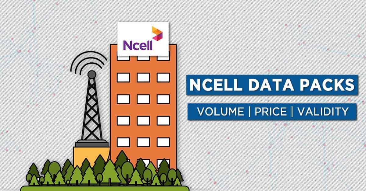 Ncell Data packs price detail internet packages plans validity volume 4G