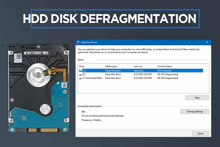 HDD Disk Defragmentation to improve performance of old laptop