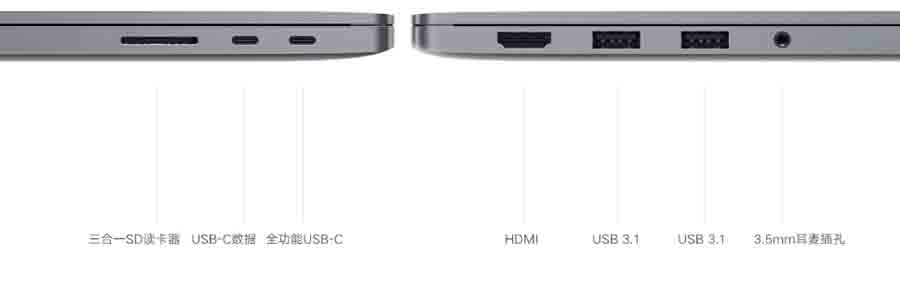 Xiaomi Notebook Pro 15 enhanced edition ports selection