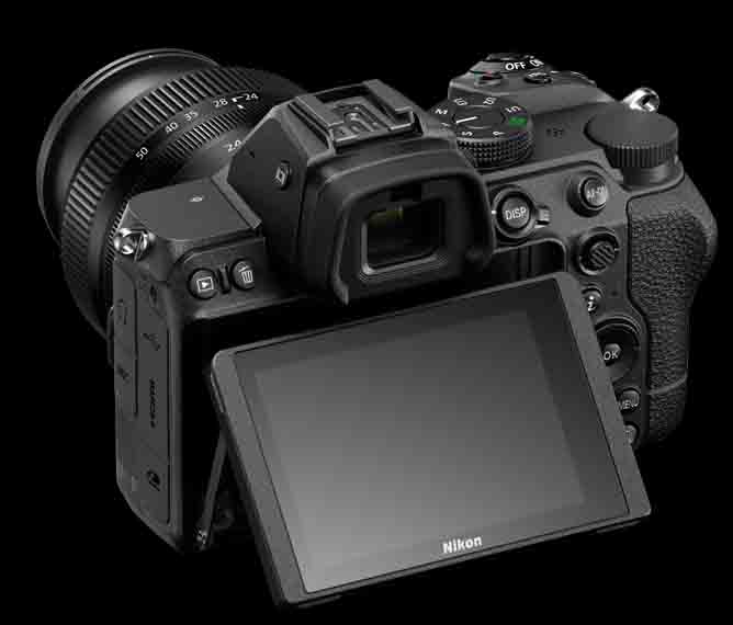 Nikon Z5 back design EVF LCD tilting screen