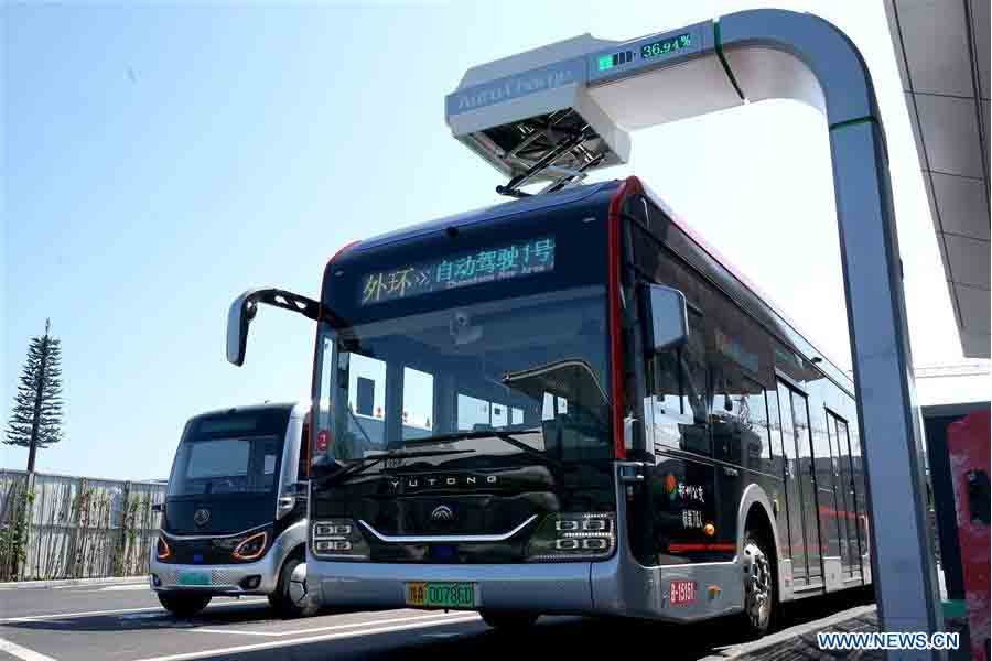 Charging station autopilot bus