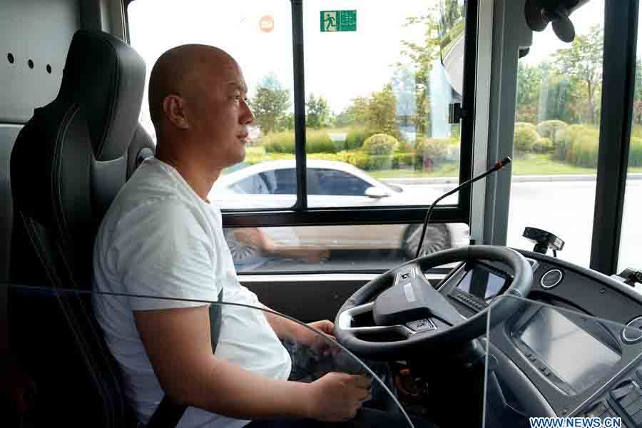 driving staff in Autopilot bus