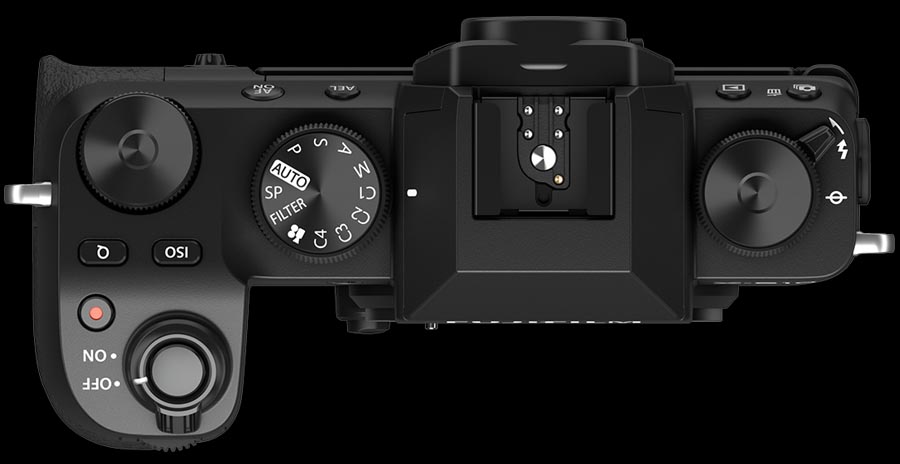 Fujifilm X-S10 top panel customizable mode dial