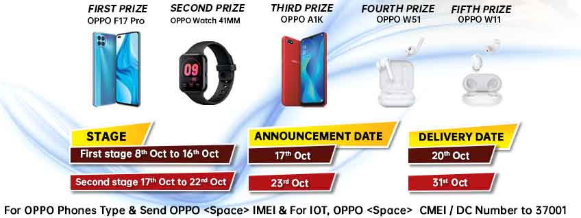 Oppo Dashain Tihar ko Offer Prize pool