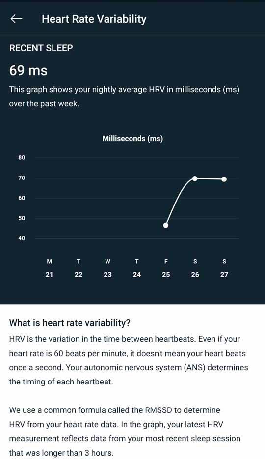 Versa 3 - Heart Rate Variability