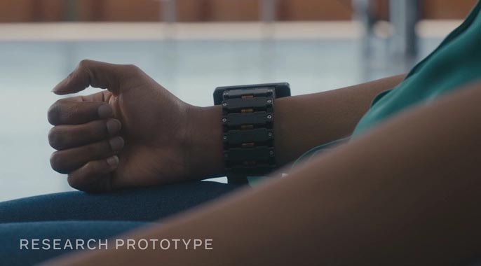 Facebook prototype of wrist input mechanism AI contextualised AI