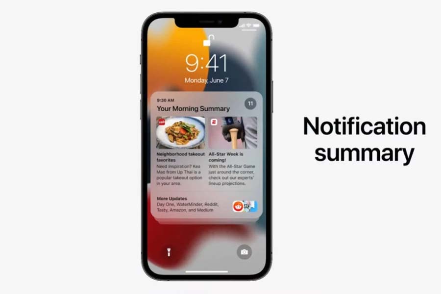 Apple iOS 15 Notification Summary