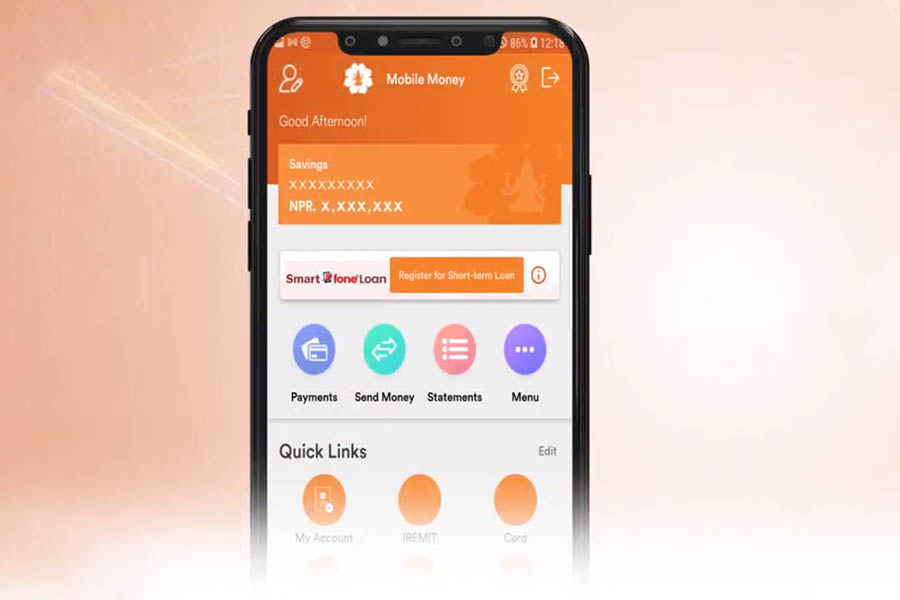 Laxmi Bank Smart FoneLoan feature in Mobile Money app