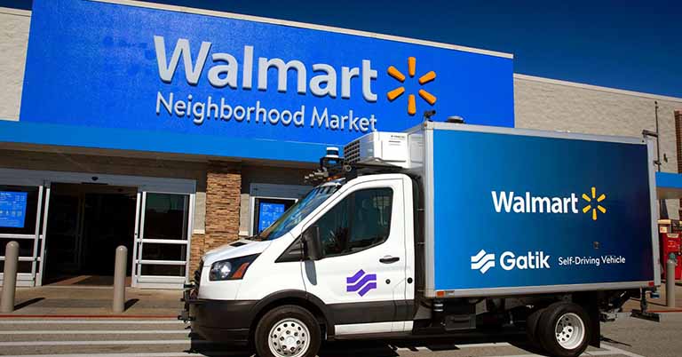 Walmart operates driverless delivery trucks self-driving cargo Gatik self autonomous