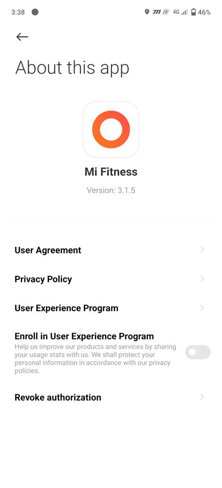 Mi Fitness UI - About App