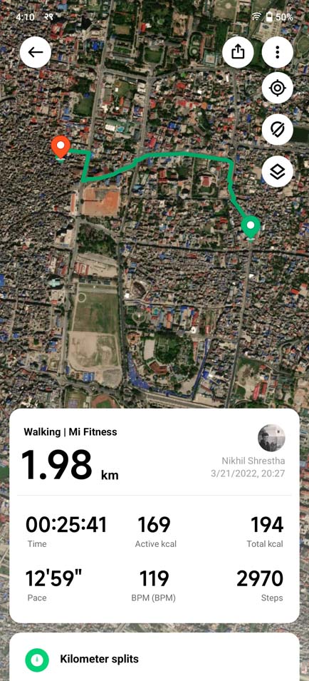 Redmi Watch 2 Lite - Workout - Satellite Map