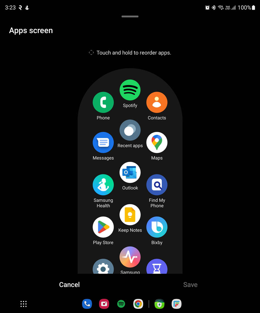 Galaxy Wearable - Apps Screen (W5P)