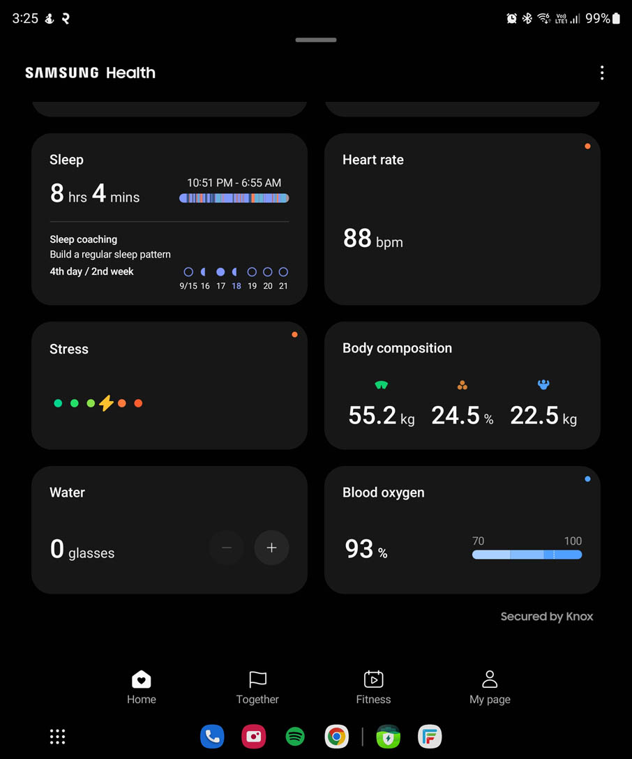 Samsung Health - Dashboard 2 (W5P)