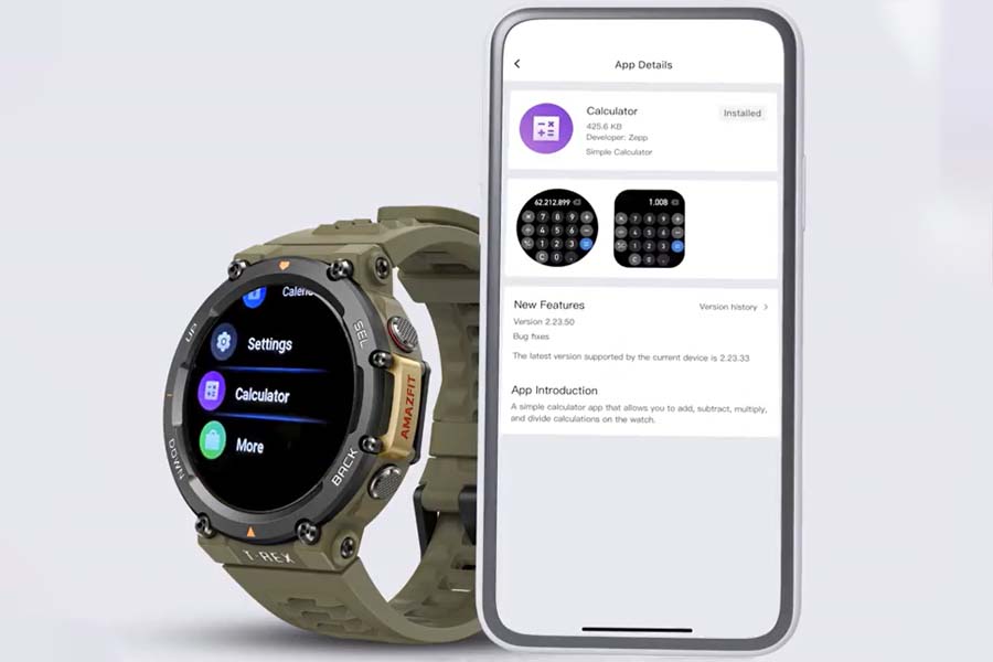 Amazfit T-Rex 2 with Zepp App best smartwatch in nepal