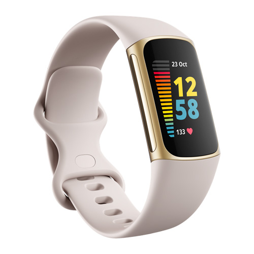 Fitbit Charge 5 - Lunar White with Soft Gold Stainless Steel