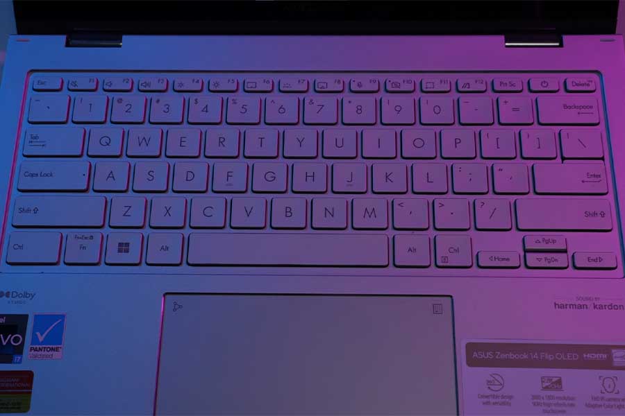Asus Zenbook 14 Flip OLED (2023) - Keyboard