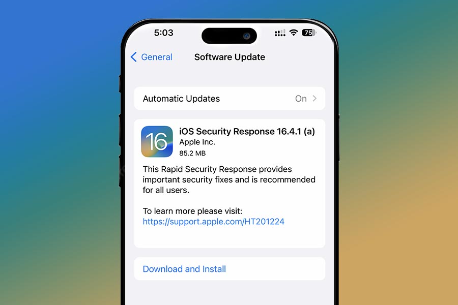 Apple Rapid Security Response RSR Update on iOS