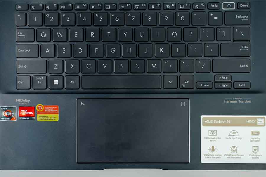 Asus Zenbook 14 2023 - Keyboard Trackpad