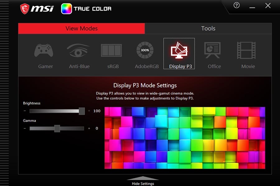 MSI True Color app
