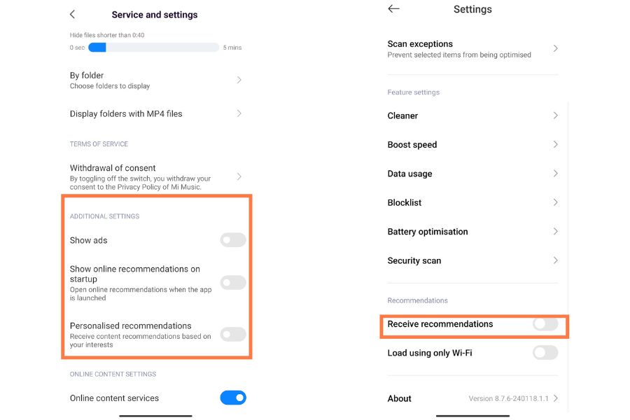 Ads Off Settings Redmi Note 13 Pro 4G