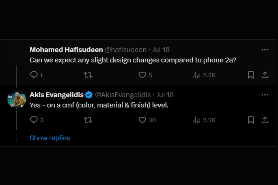 Nothing Phone (2a) Plus tweet reply