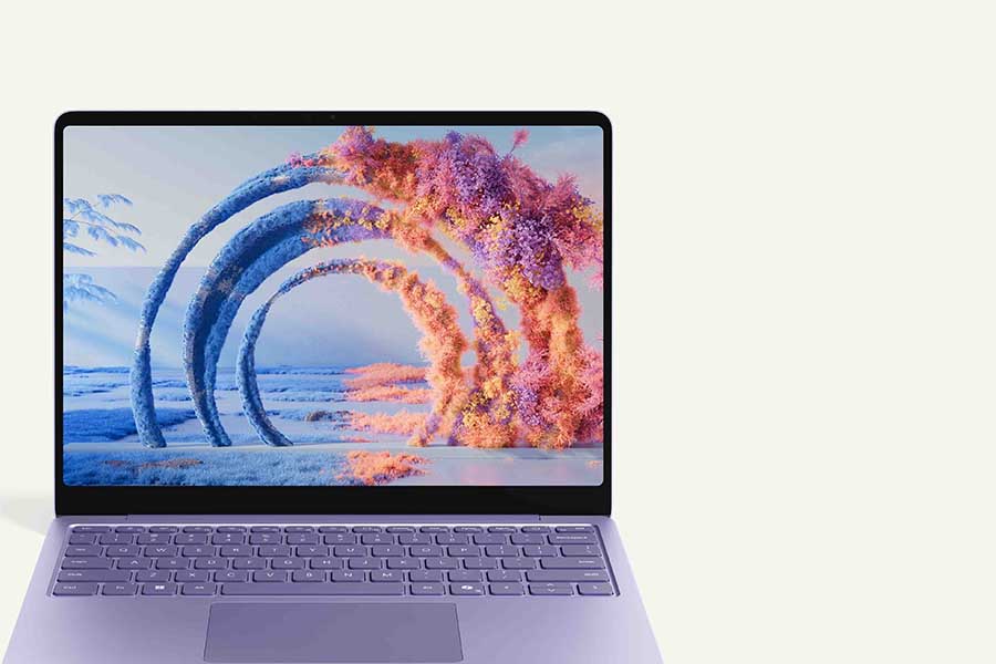 A front view of the Microsoft Surface Laptop 13 that showcases its display